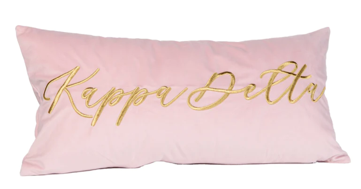 Velvet Embroidered Sorority Pillow