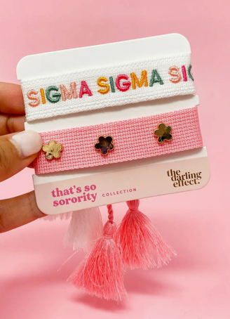 Sorority Embroidered Bracelet Set