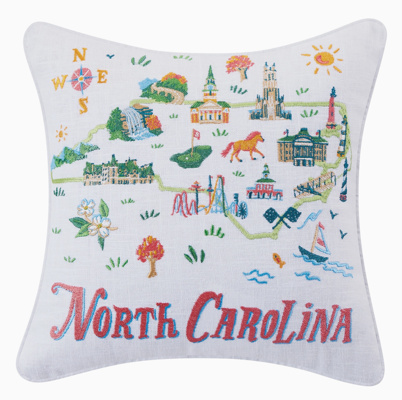 NC Embroidered Pillow