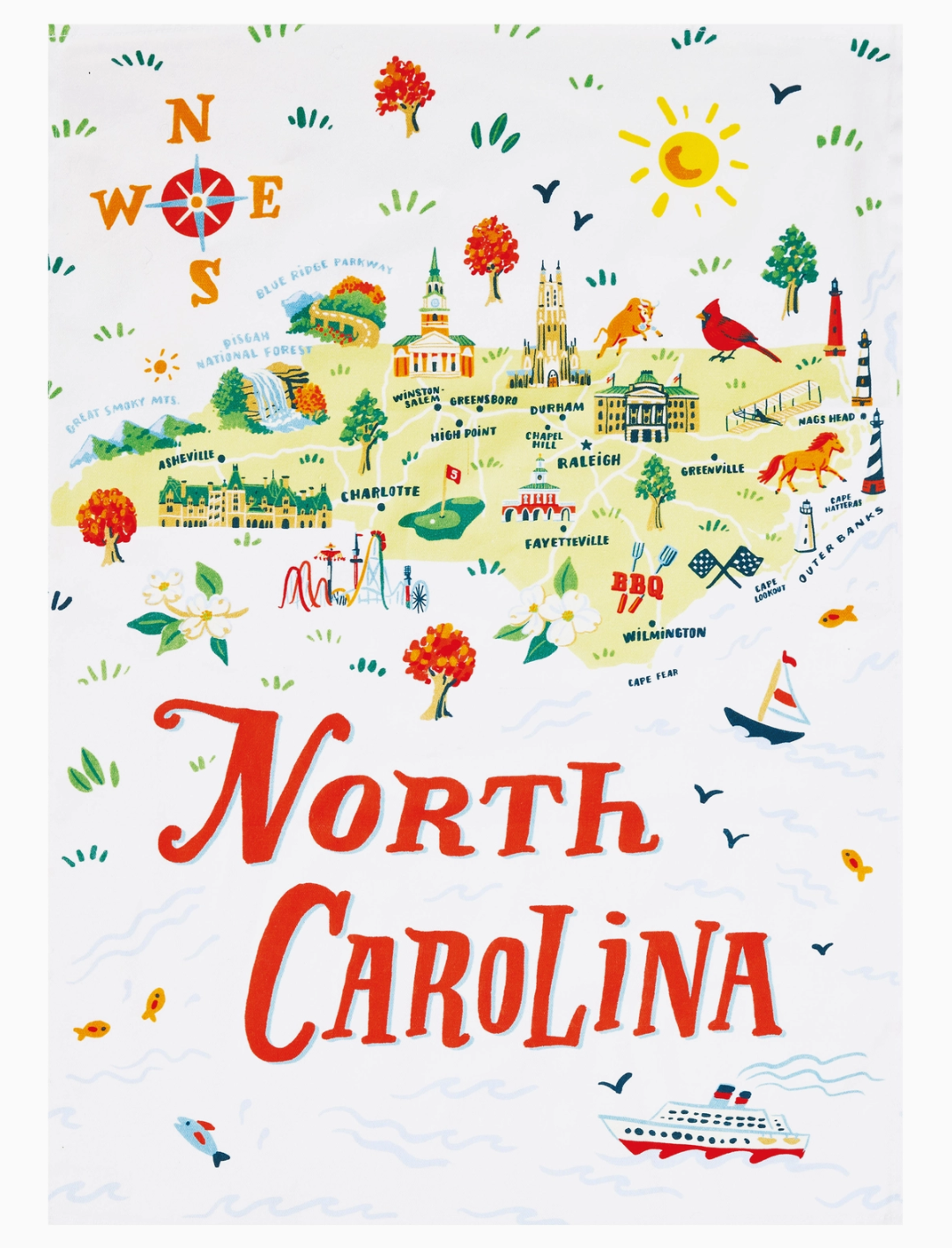 NC Embroidered Pillow