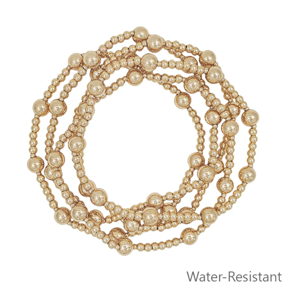 Pack of 5 Gold Bracelets 3mm 6mm Combo