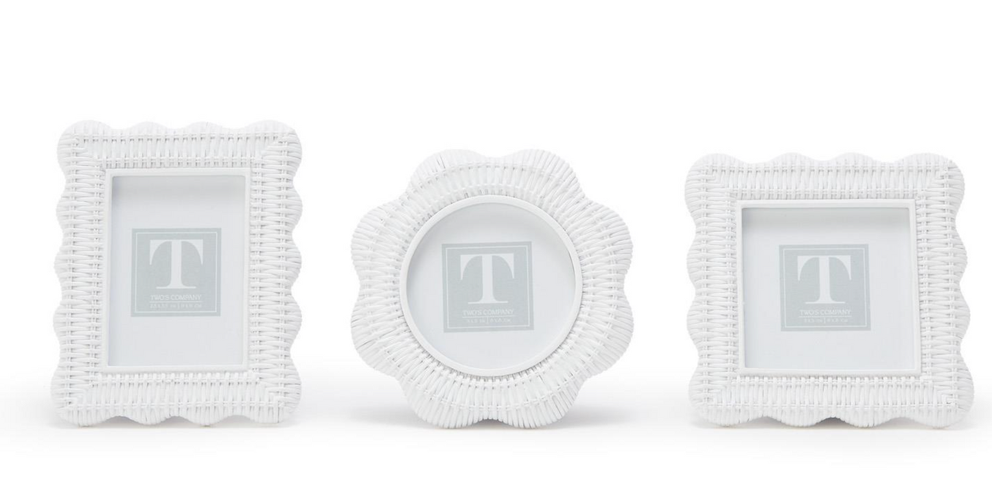 Scalloped Rattan Frames