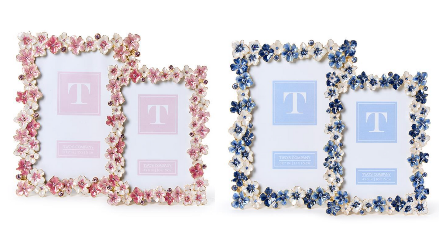 Hydrangea Enamel Photo Frame