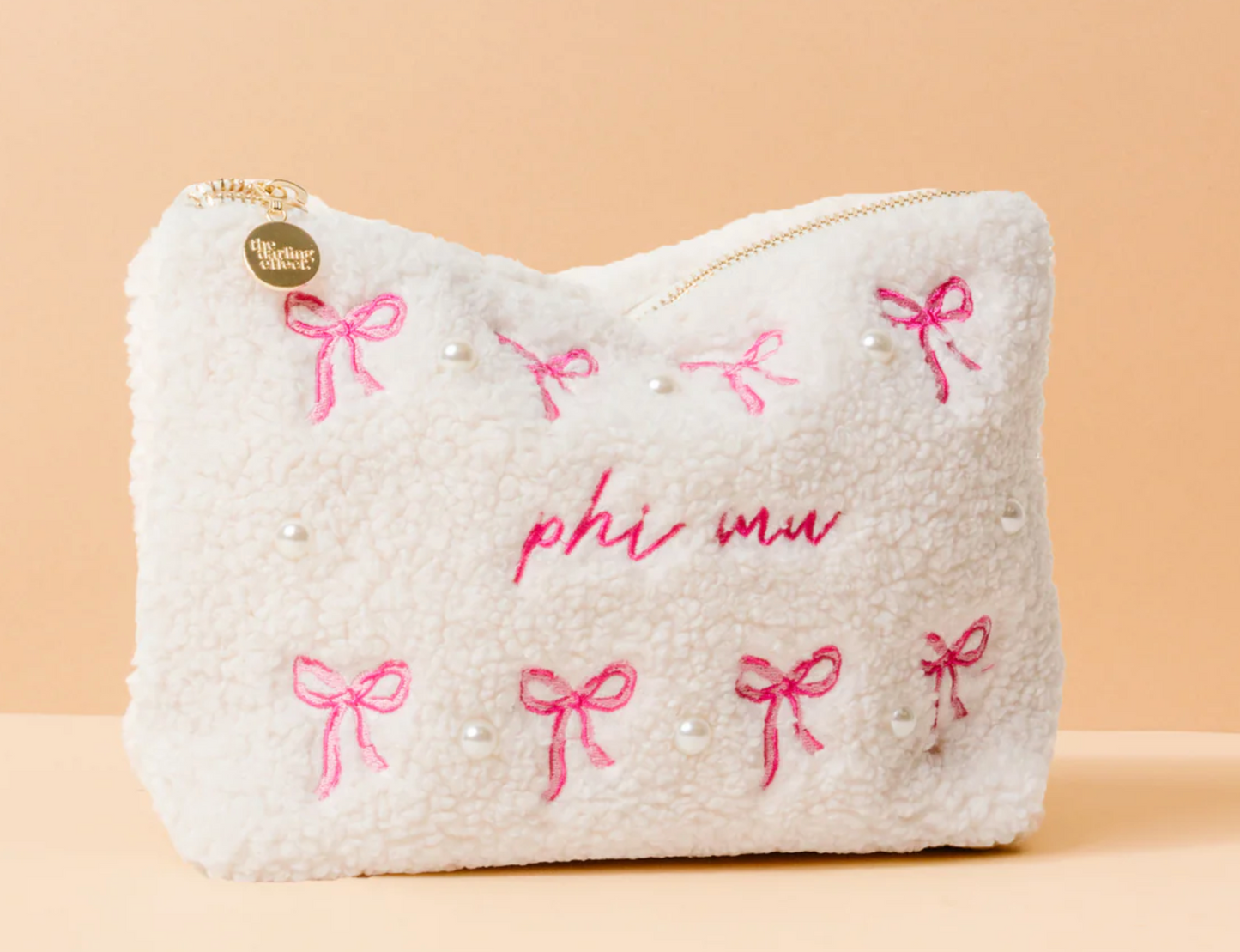 Phi Mu Pearls & Bow Pouch