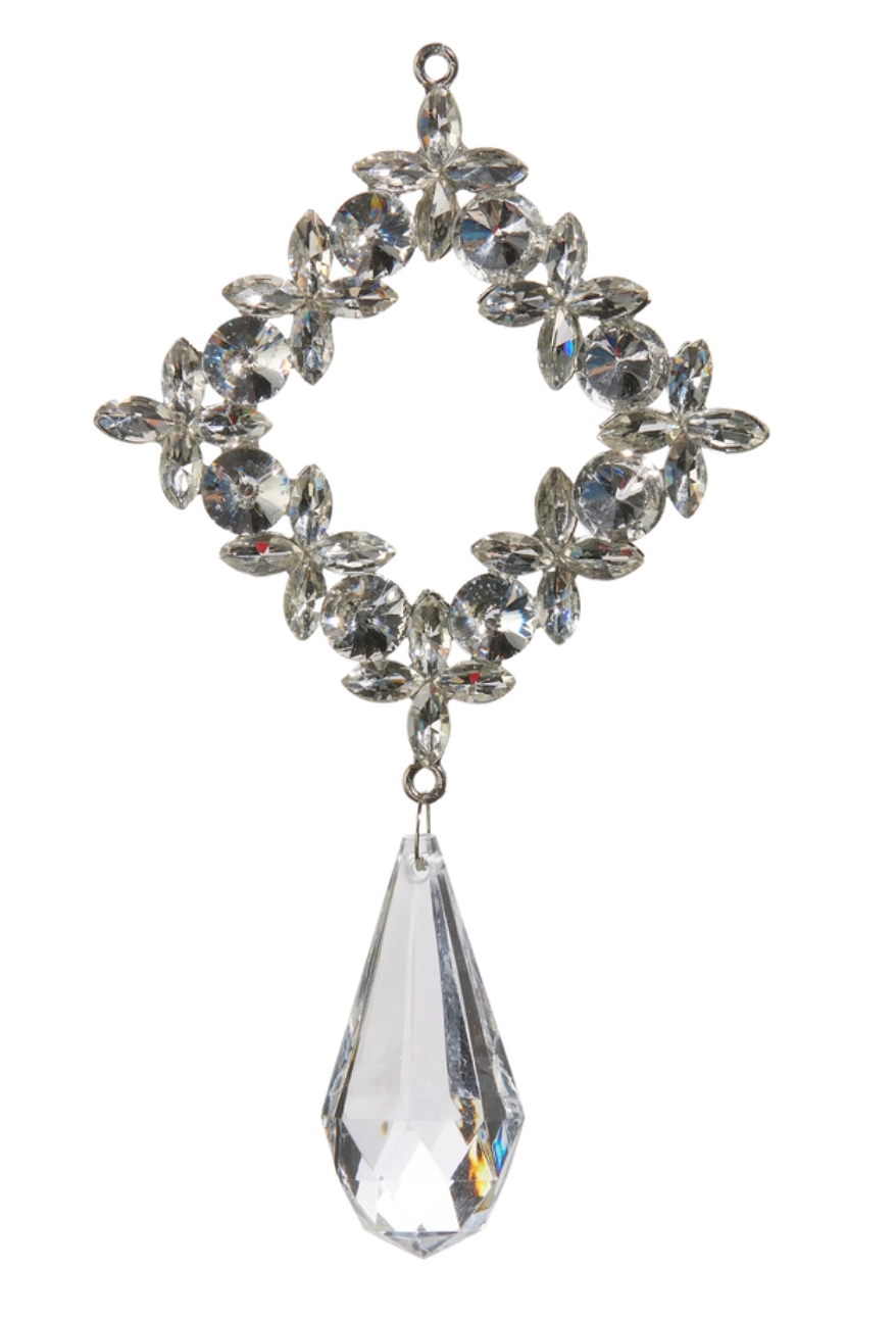 5.25" Square Crystal Drop Ornament