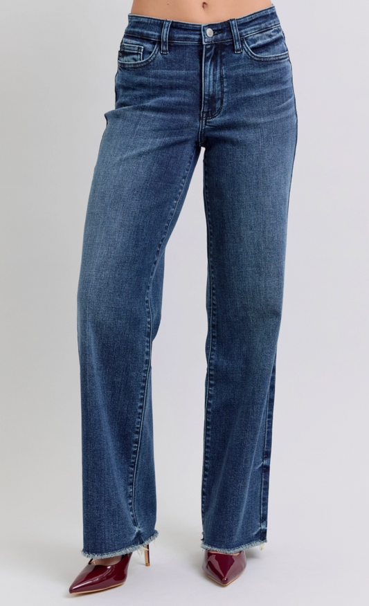 Judy Blue Mid Rise Wide Leg Jean
