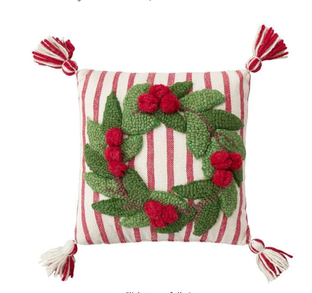 Wreath with Tassel Pillow