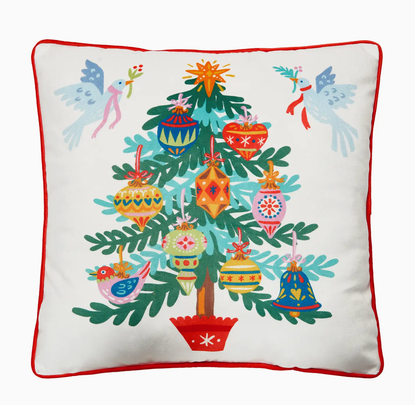 Printed Holiday Tree Pillow
