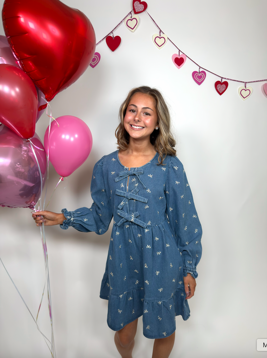 Denim Bow Dress