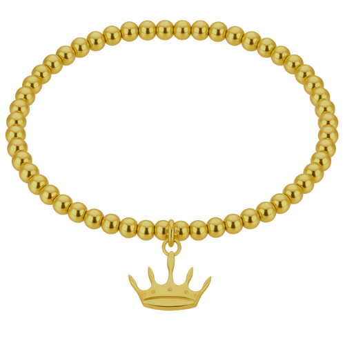 Gold Bead Bracelet w/ Crown (Zeta)
