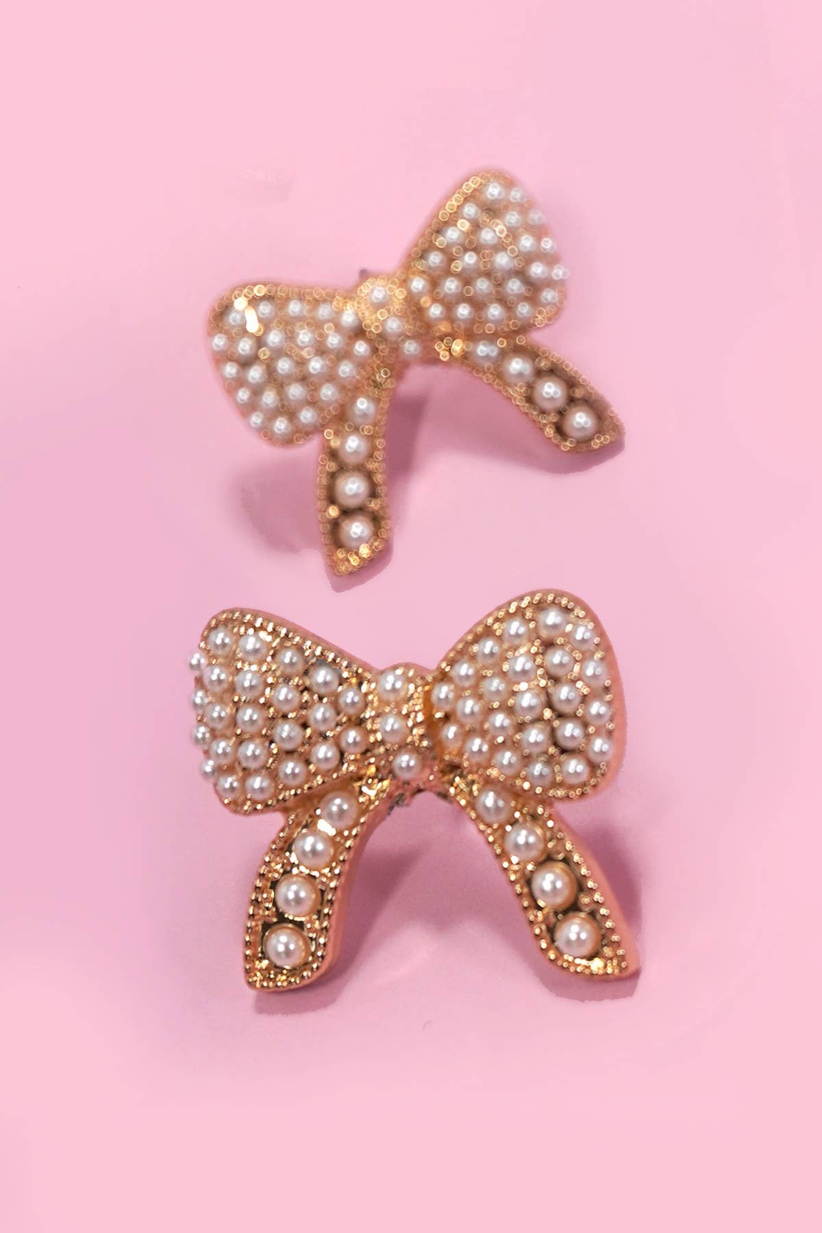 Pearl Pave Bow Studs