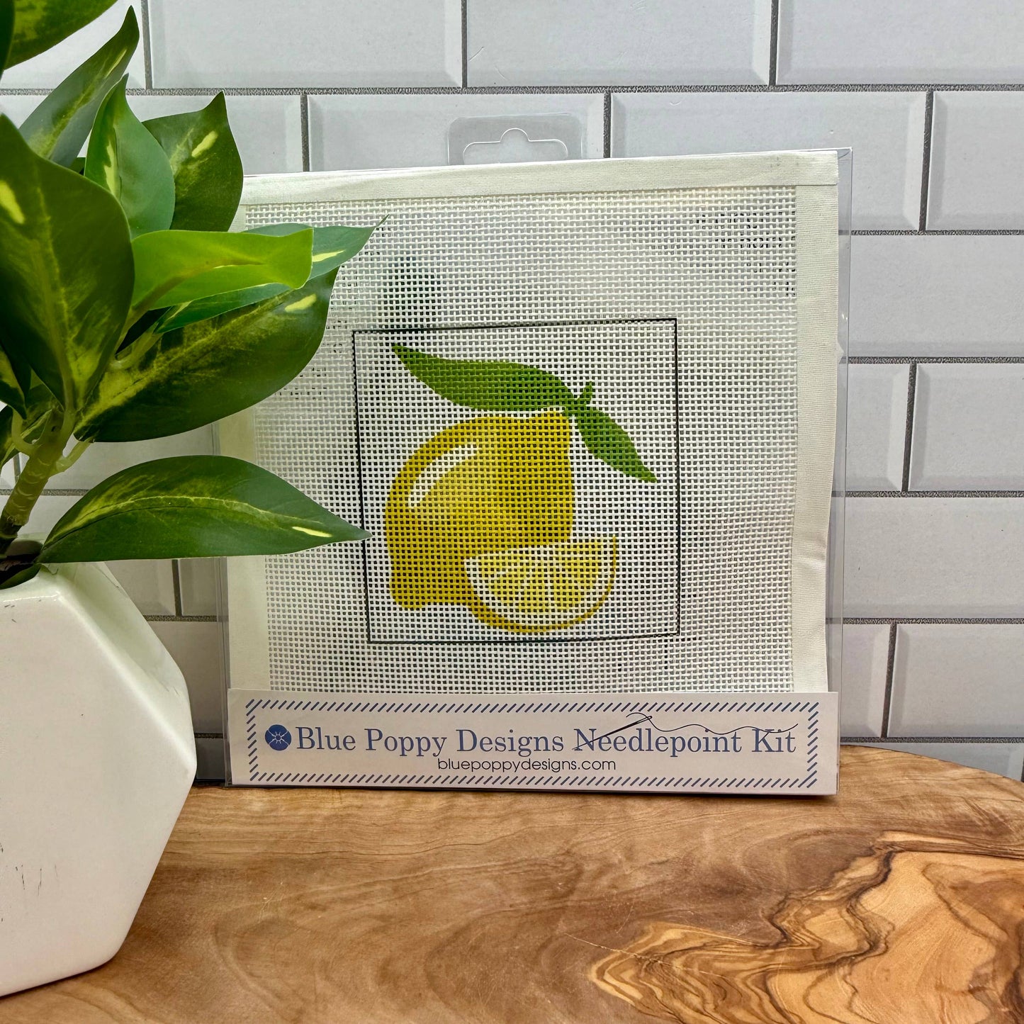 Lemons on White Needlepoint Kit