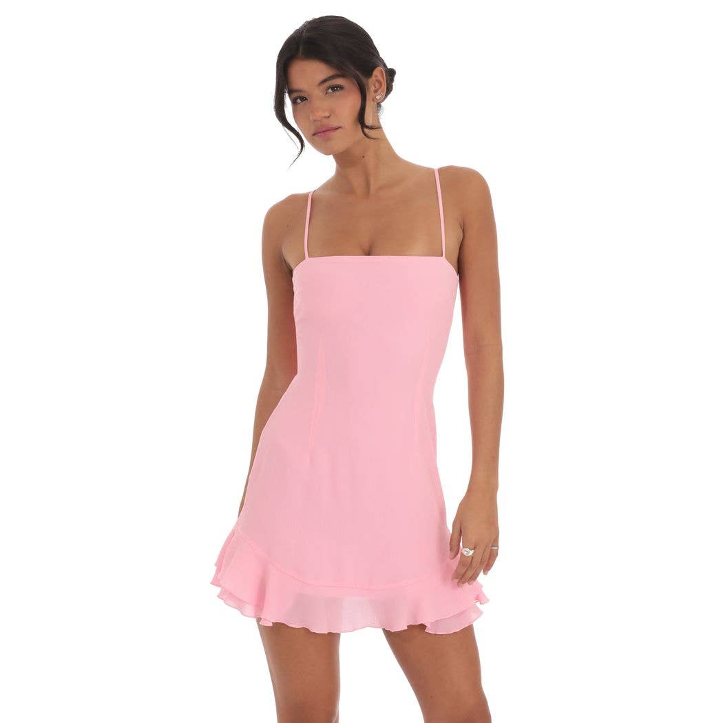 Pink Bow & Ruffle Dress