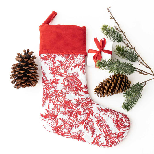 Nutcracker Toile Quilted Stocking