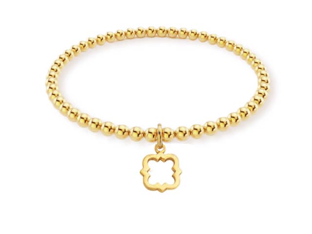 Gold Quatrefoil Bracelet Phi Mu