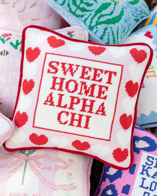 Sorority Needlepoint Pillow Alpha Gamma Delta
