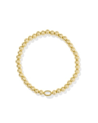 MINI ELAINA STRETCH BRACELET GOLD IVORY MOTHER OF PEARL