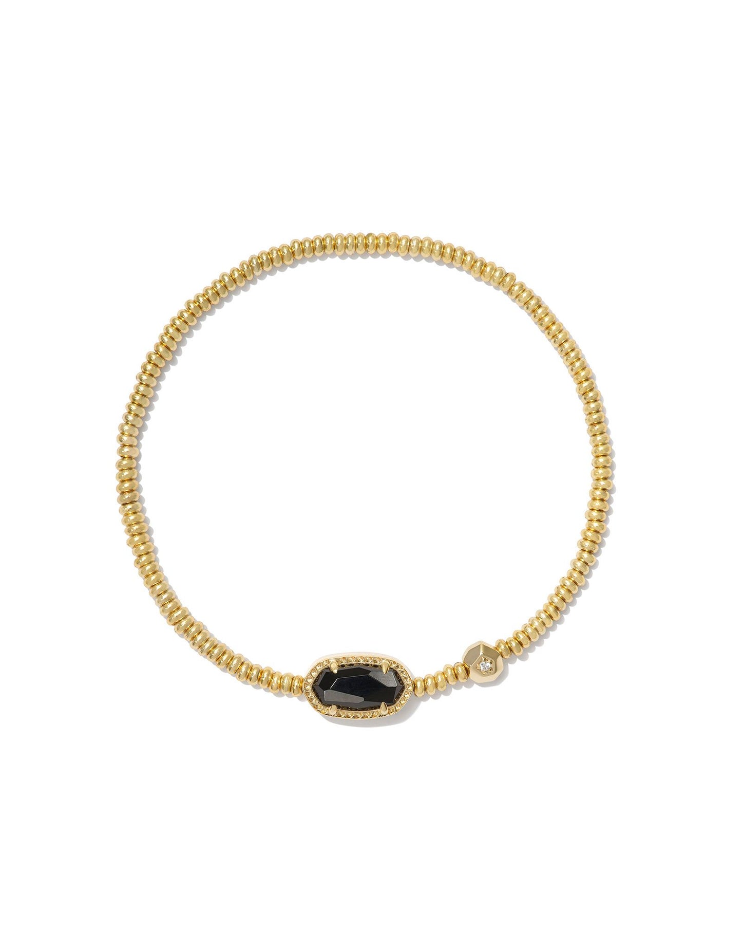 GRAYSON STRETCH BRACELET GOLD BLACK AGATE