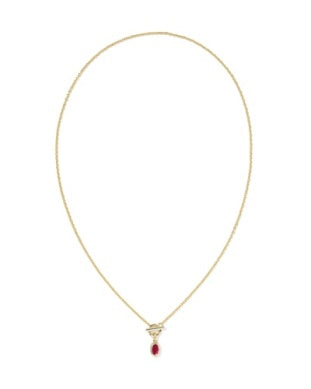 Mini Elisa Toggle Short Pendant Necklace RED ILLUSION