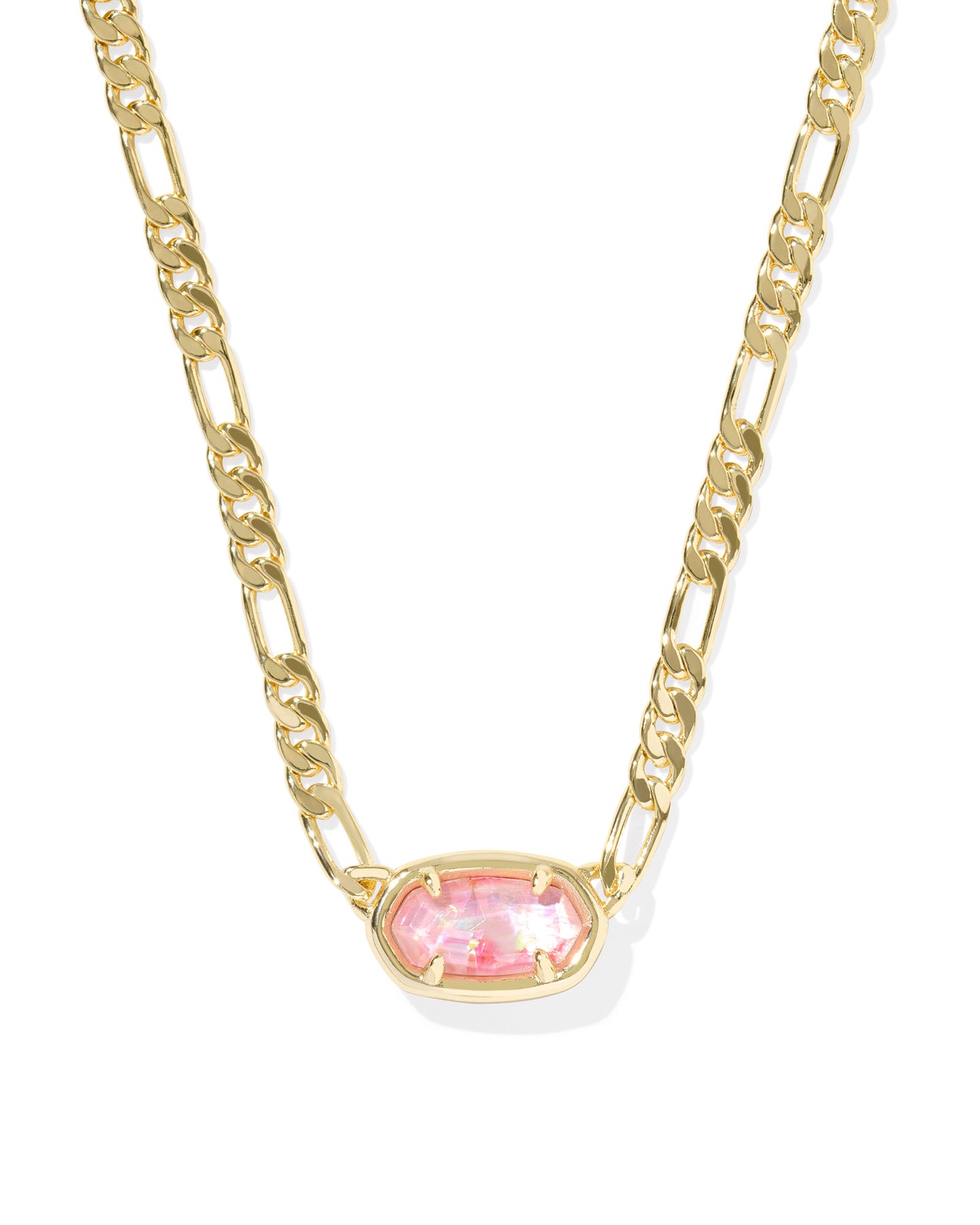 ELISA FIGARO CHAIN NECKLACE GOLD PINK IRIDESCENT