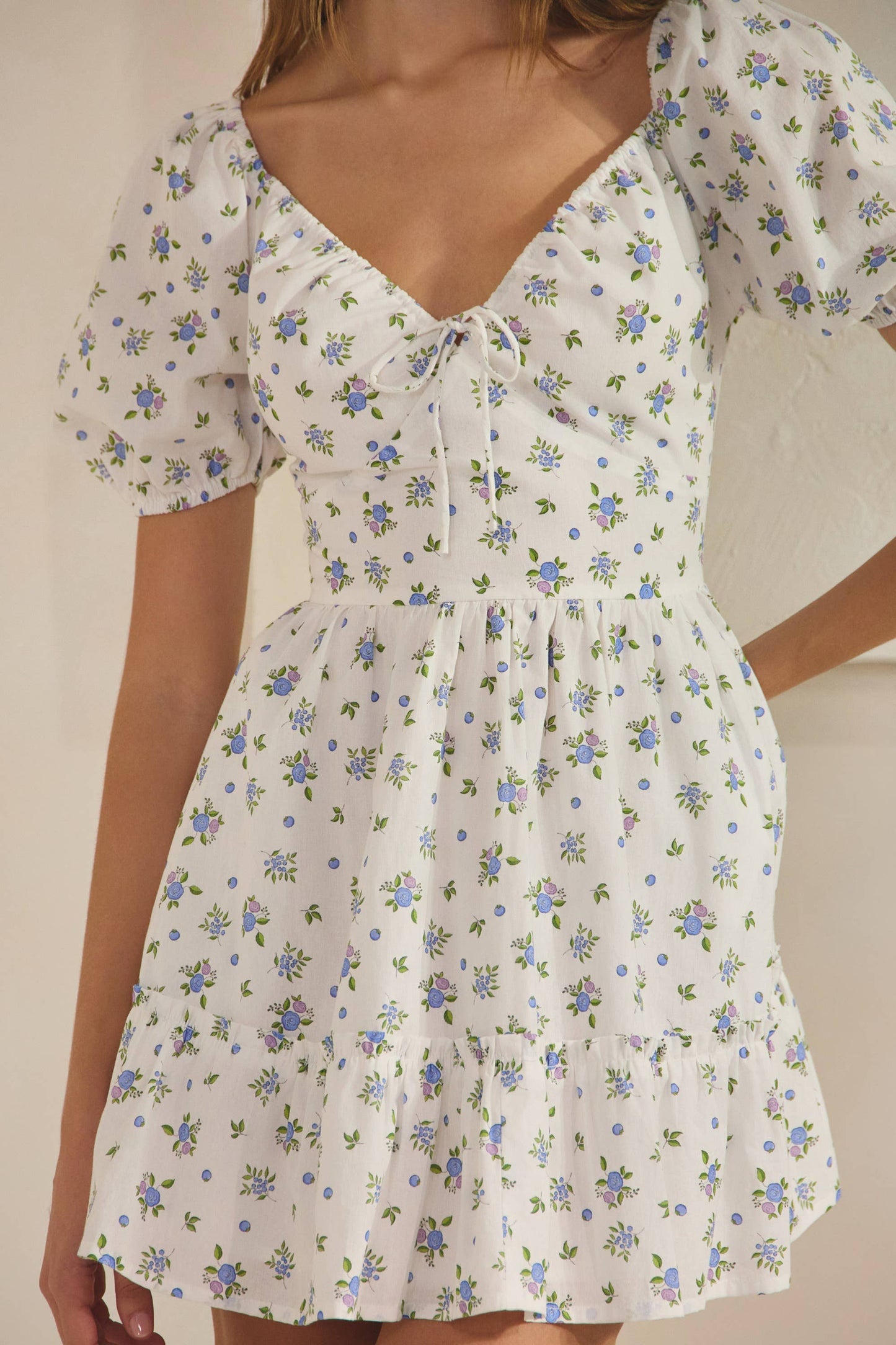 Blueberry Ruffle Mini Dress