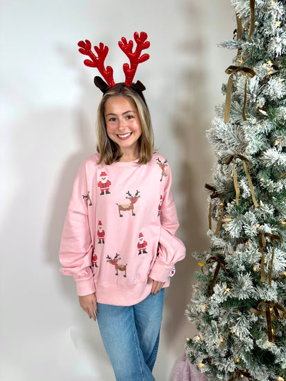 Cross Stitch Santa Pullover