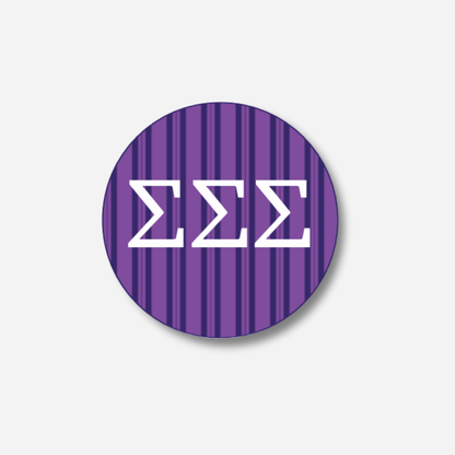 Tri Sigma Stripes Button