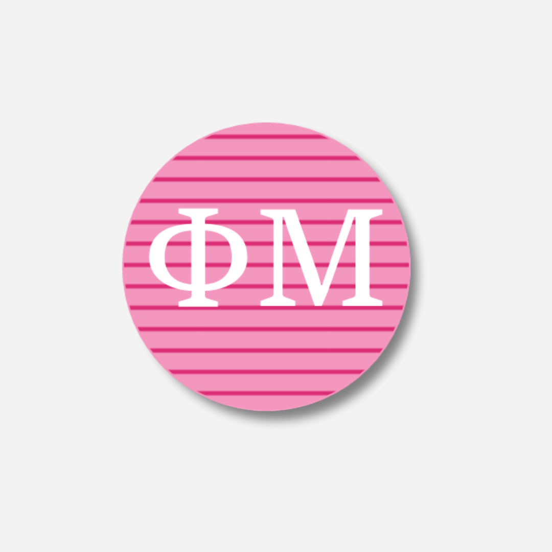 Phi Mu Stripes Button