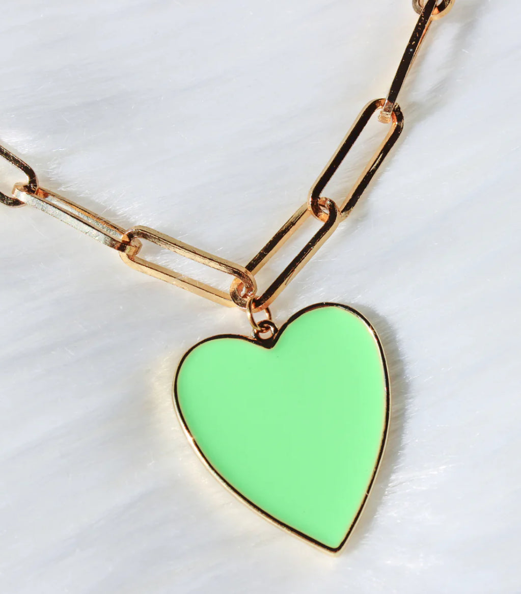 Green Hearts Necklace
