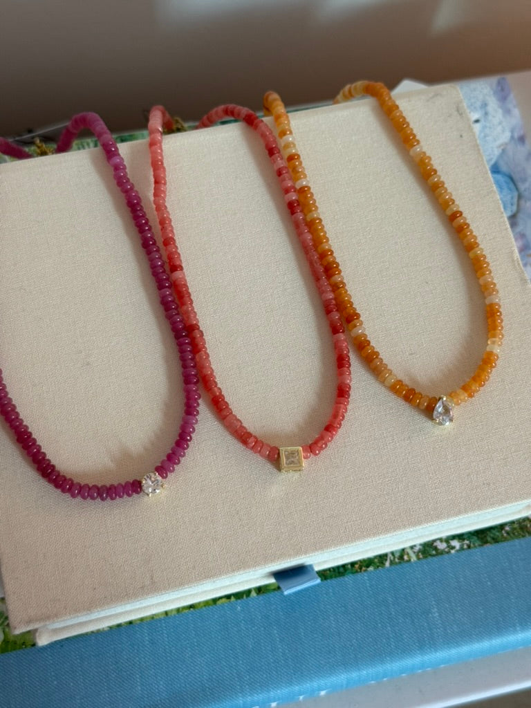 Cara Necklace: Magenta
