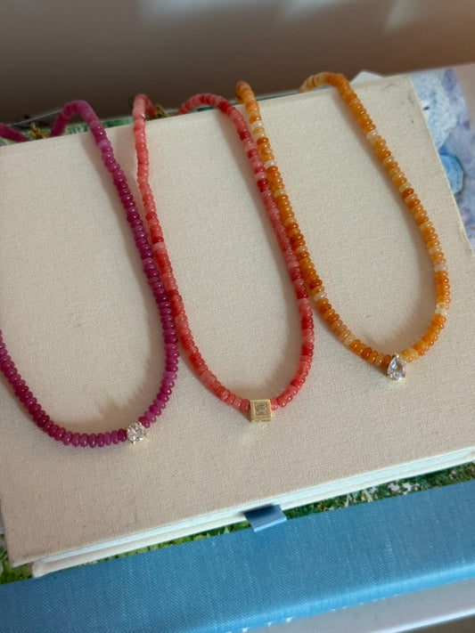 Cara Necklace: Magenta
