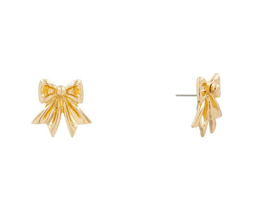 Gold Bow Stud Earring