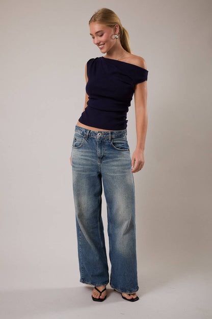 Katie Sweater Tank- Navy