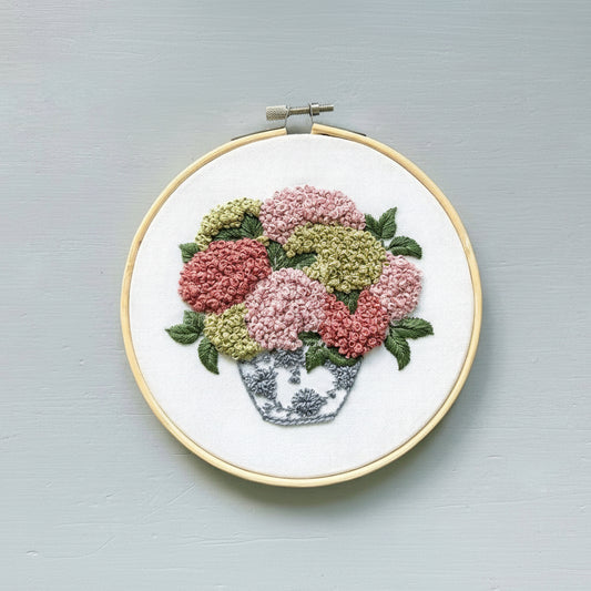 Mauve Hydrangea Embroidery Kit