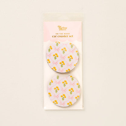 On the Road Car Coasters- Marigold Lane Pink