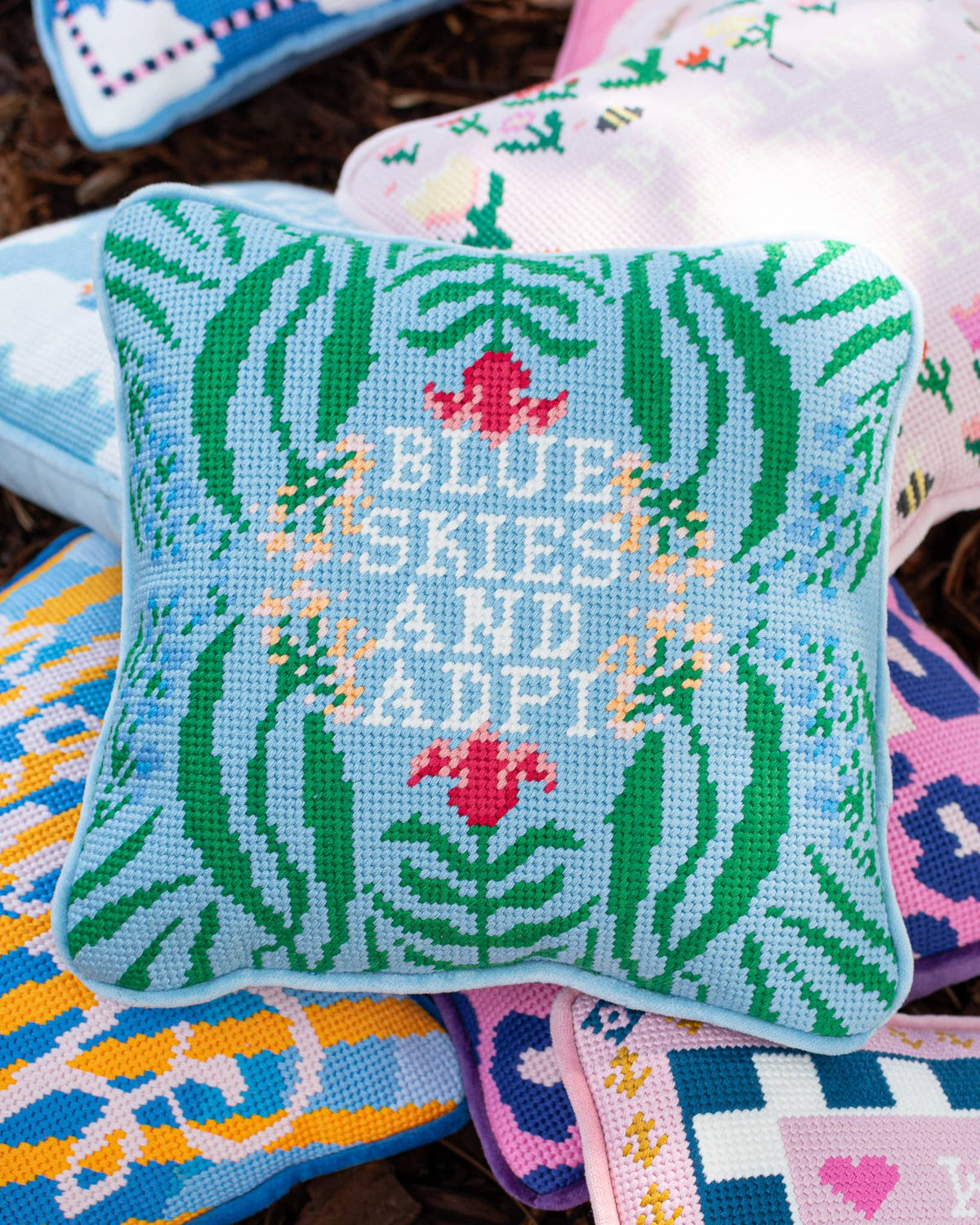 Sorority Needlepoint Pillow Alpha Gamma Delta