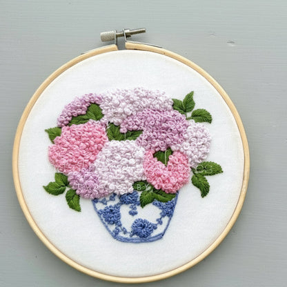Pink Hydrangea Needle Point Kit