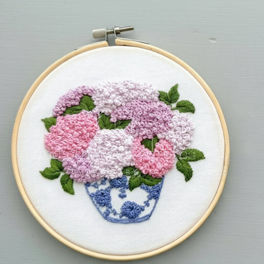 Pink Hydrangea Needle Point Kit