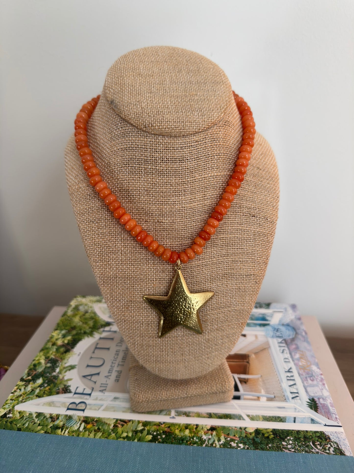 Burnt Orange Star Necklace