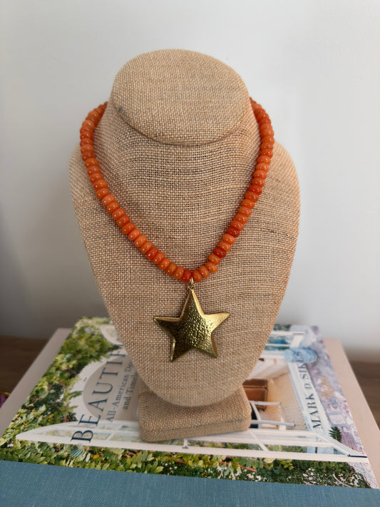 Burnt Orange Star Necklace