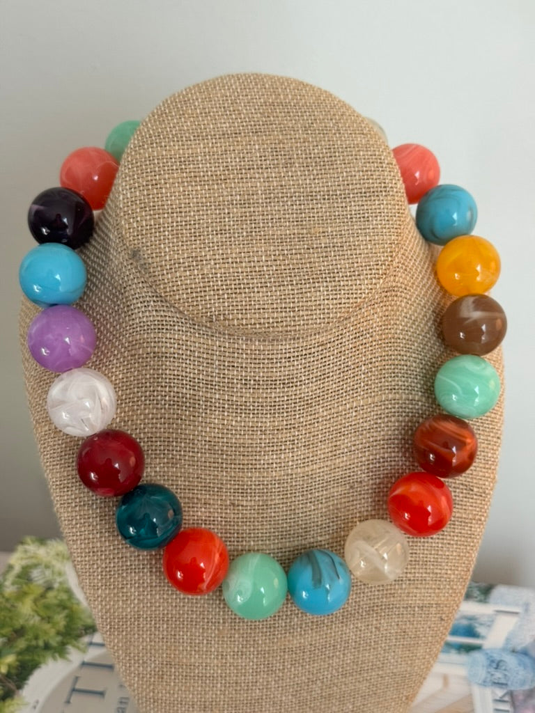 Lydia Necklace: Fall Rainbow Multi