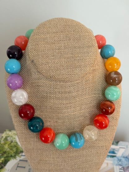 Lydia Necklace: Fall Rainbow Multi