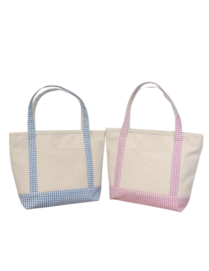The Gingham Studio Tote: Blue