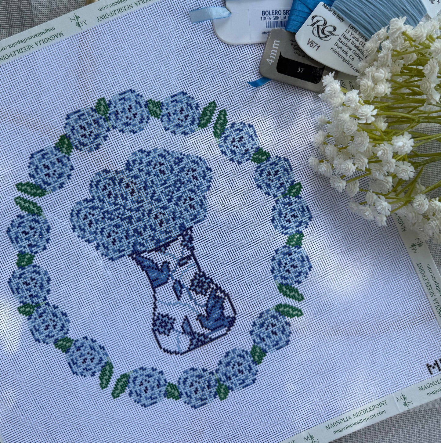 Porcelain Blooms Hydrangea Wreath