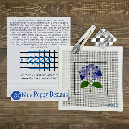 Blue Hydrangea Needlepoint Kit