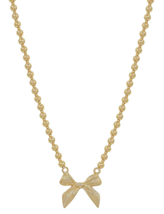 Gold Bow Necklace