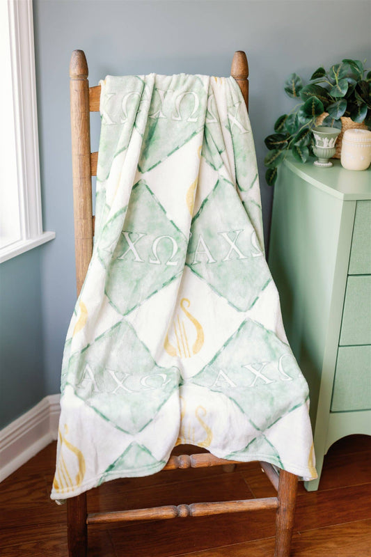 Greek Print Fleece Blanket
