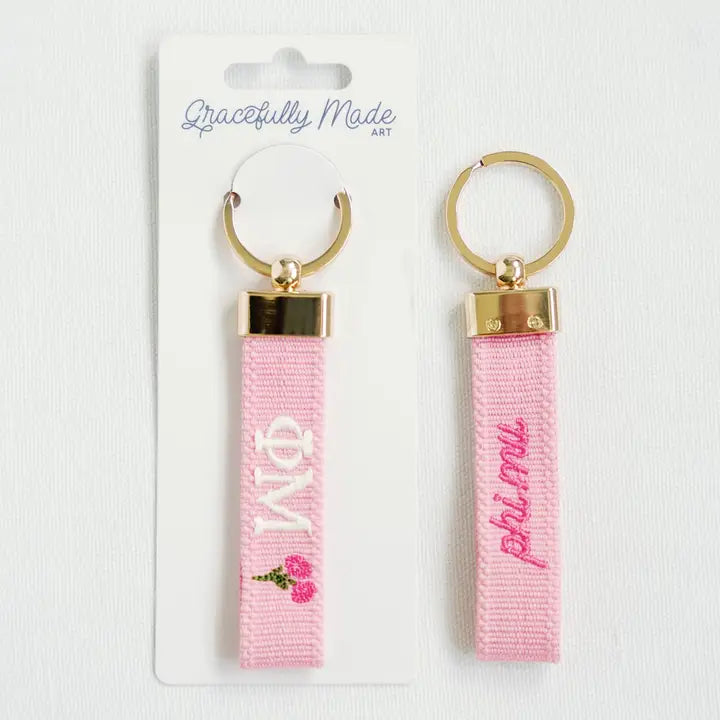 Sorority Embroidered Keychain