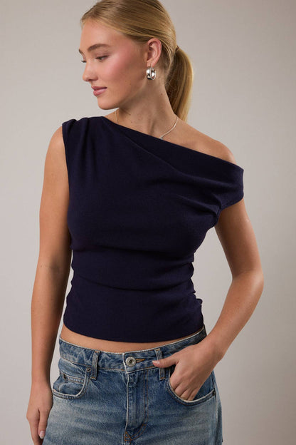 Katie Sweater Tank- Navy