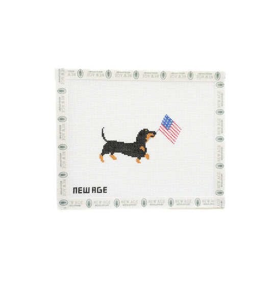 Patriotic Dachshund Needlepoint Canvas